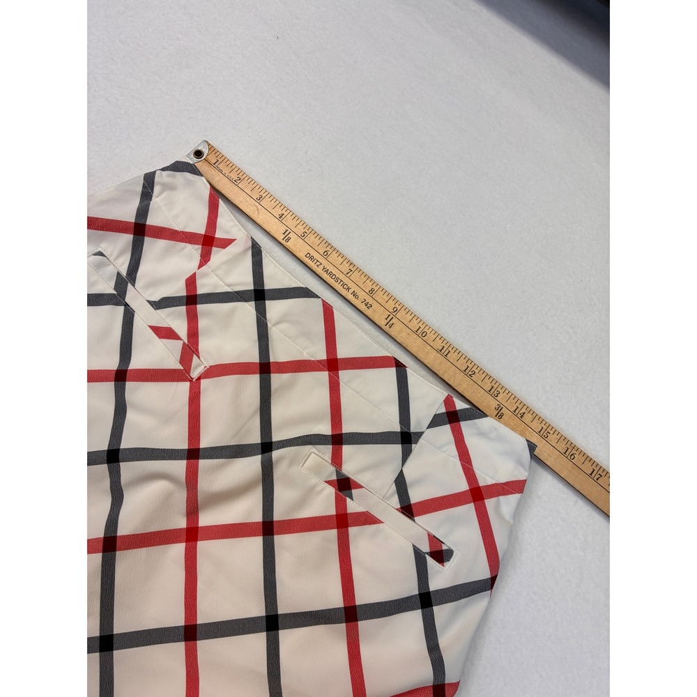 Lady Hagen Modern Golf Skort Preppy Old Money Plaid Pattern - 6 White Red Black - Picture 6 of 9